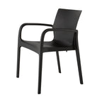 Set of Two Black Heavy Duty Plastic Outdoor Stacking Dining Chairs