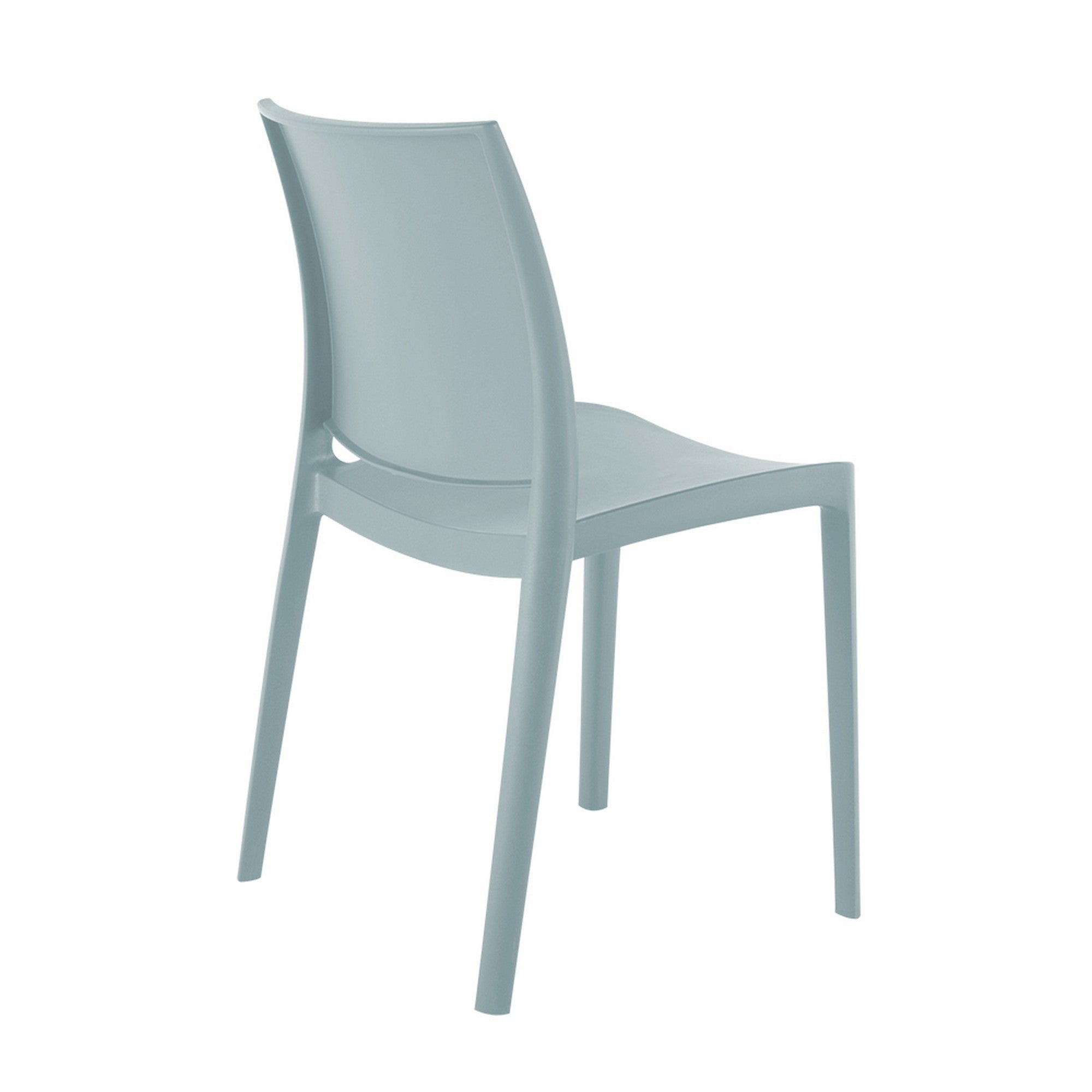Set of Four Baby Blue Heavy Duty Plastic Outdoor Stacking Dining Chairs