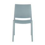 Set of Four Baby Blue Heavy Duty Plastic Outdoor Stacking Dining Chairs