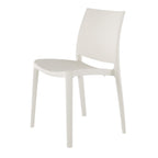 Set of Four White Heavy Duty Plastic Outdoor Stacking Dining Chairs