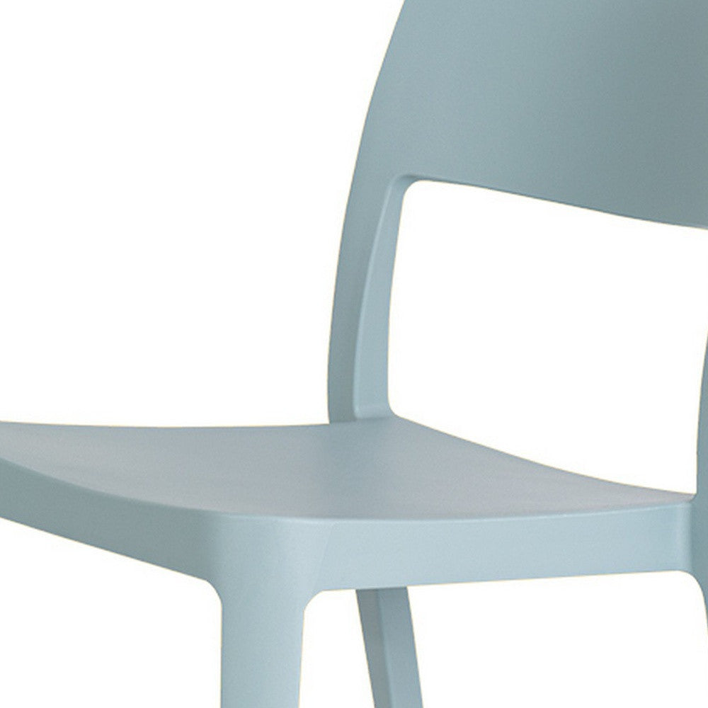 Set of Two Baby Blue Heavy Duty Plastic Outdoor Stacking Accent Chairs