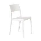 Set of Two White Heavy Duty Plastic Outdoor Stacking Accent Chairs