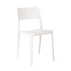 Set of Two White Heavy Duty Plastic Outdoor Stacking Accent Chairs
