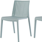 Set of Two Baby Blue Heavy Duty Plastic Outdoor Stacking Accent Chairs