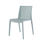 Set of Two Baby Blue Heavy Duty Plastic Outdoor Stacking Accent Chairs
