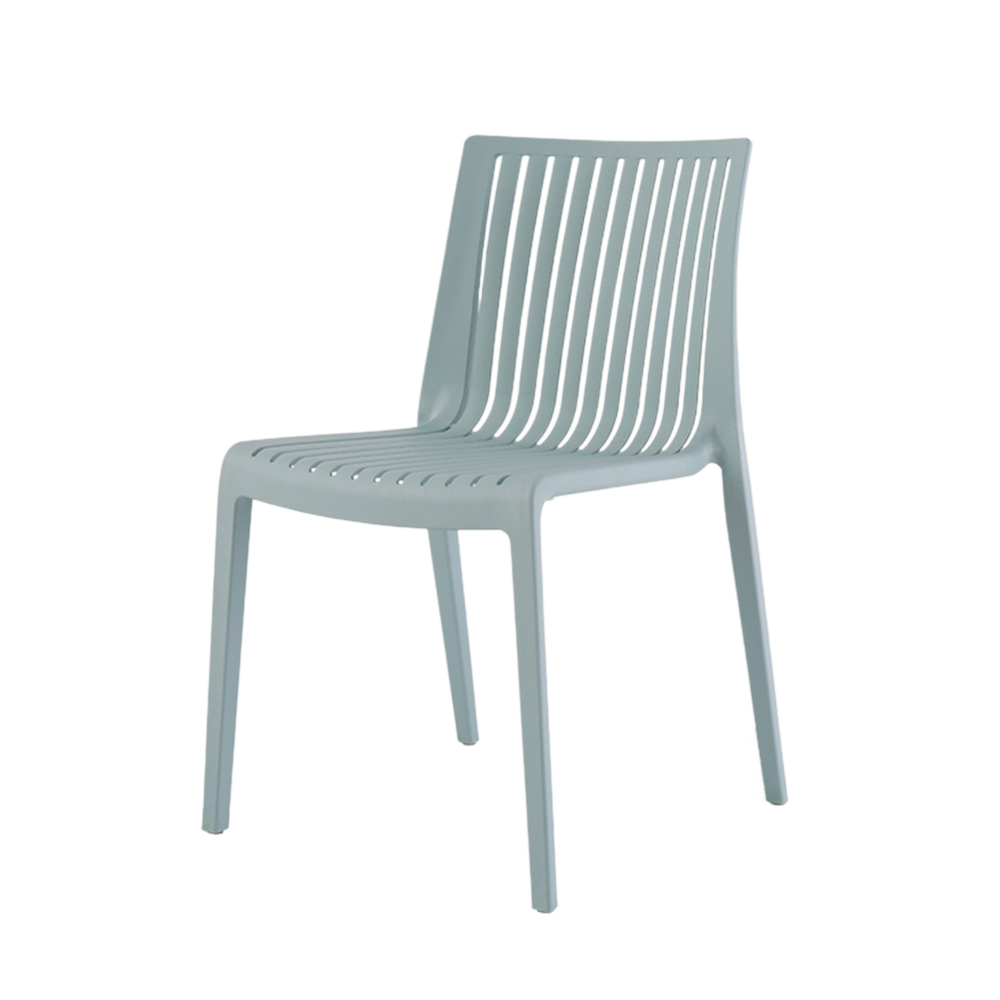 Set of Two Baby Blue Heavy Duty Plastic Outdoor Stacking Accent Chairs