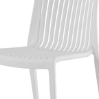 Set of Two White Heavy Duty Plastic Outdoor Stacking Accent Chairs