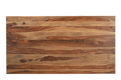 75" Brown Wood Pedestal Base Dining Table