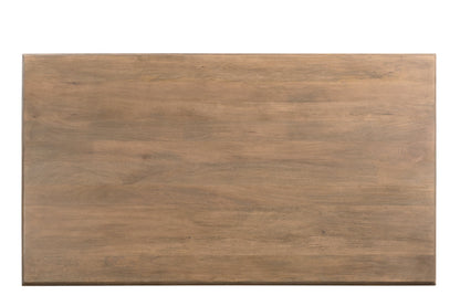 96" Brown Solid Wood Double Pedestal Base Dining Table