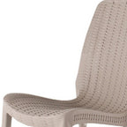 Set of Four Taupe Heavy Duty Plastic Outdoor Stacking Dining Chairs