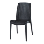 Set of Four Black Heavy Duty Plastic Outdoor Stacking Dining Chairs