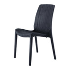 Set of Four Black Heavy Duty Plastic Outdoor Stacking Dining Chairs