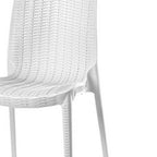 Set of Four White Heavy Duty Plastic Outdoor Stacking Dining Chairs