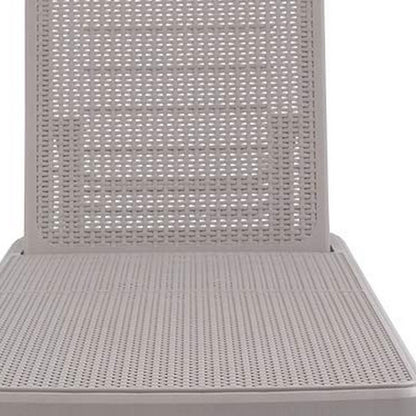 75" Taupe Heavy Duty Plastic Outdoor Stacking Chaise Lounge