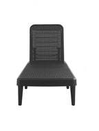 75" Black Heavy Duty Plastic Outdoor Stacking Chaise Lounge