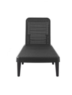 75" Black Heavy Duty Plastic Outdoor Stacking Chaise Lounge