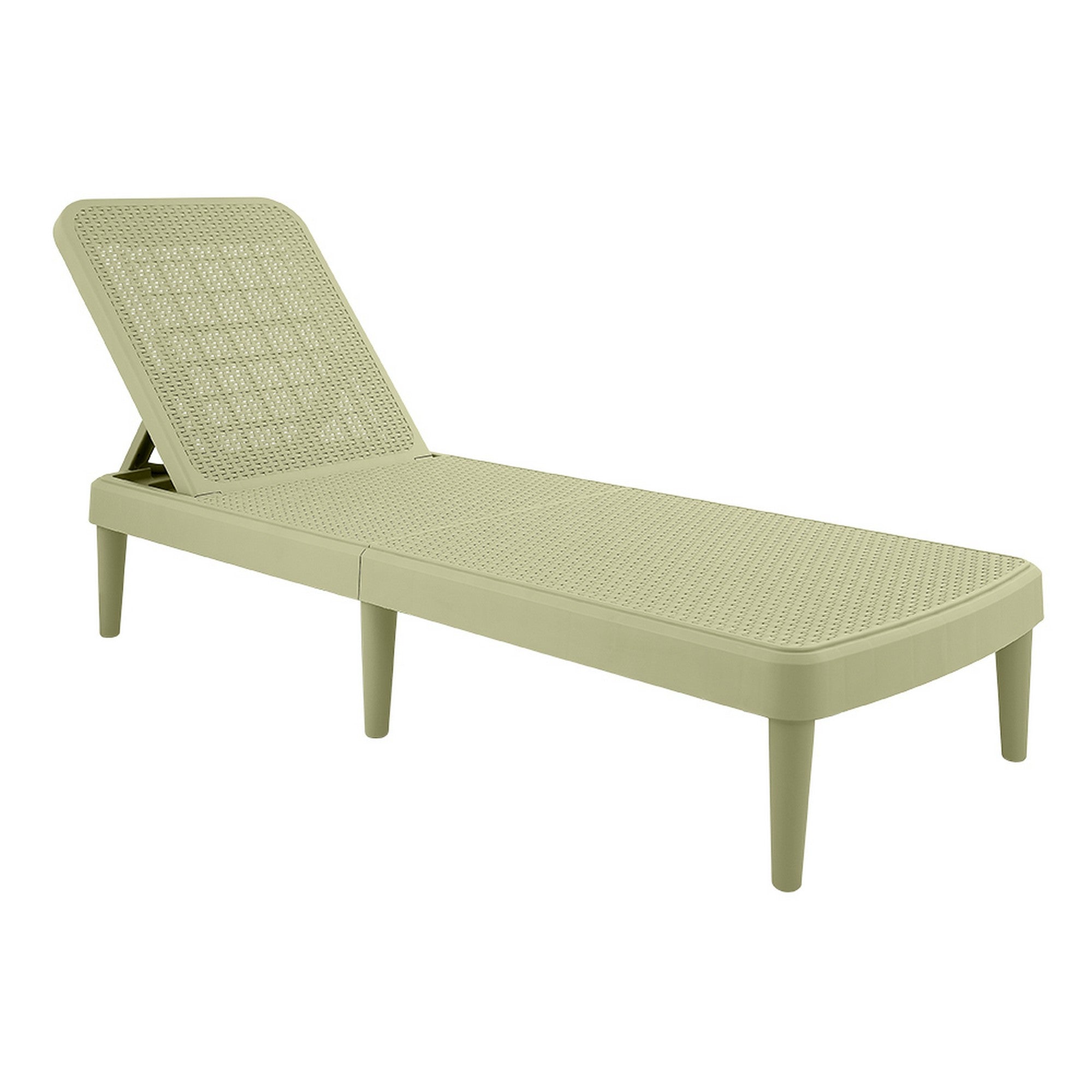 75" Sage Heavy Duty Plastic Outdoor Stacking Chaise Lounge
