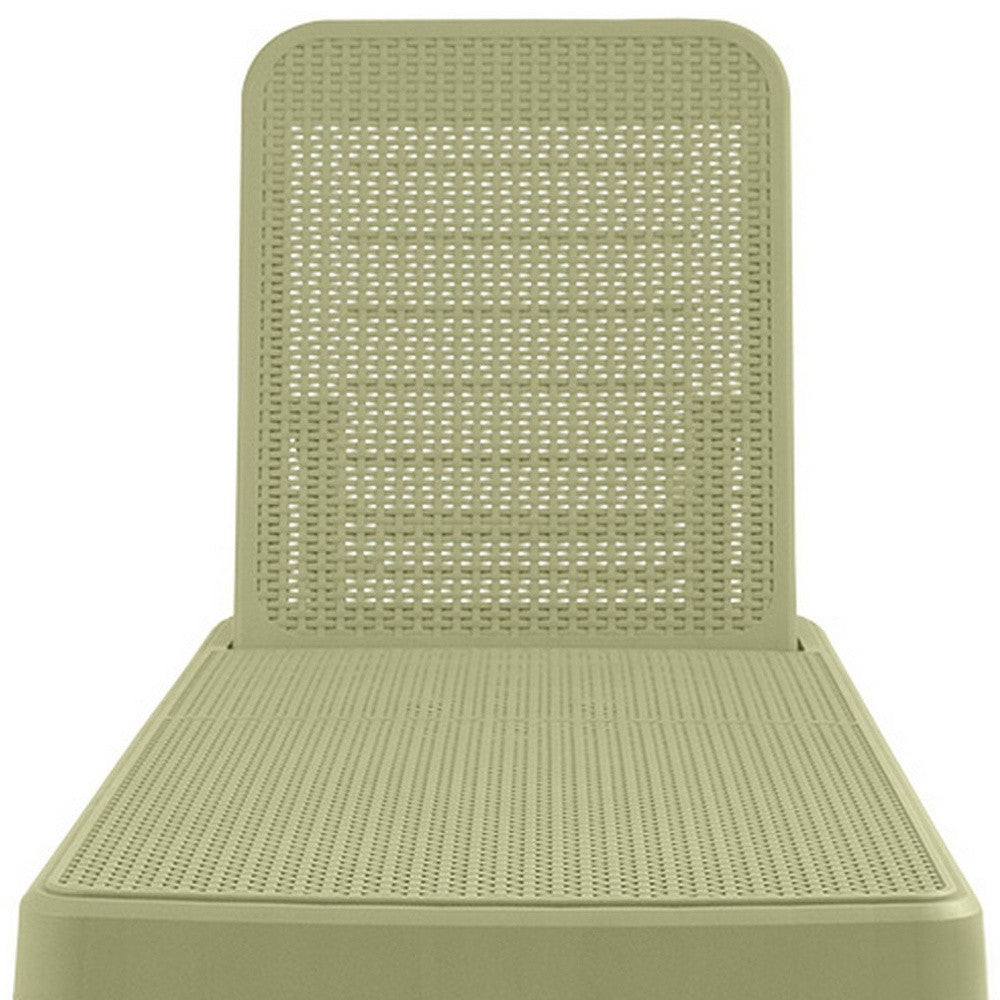 75" Sage Heavy Duty Plastic Outdoor Stacking Chaise Lounge