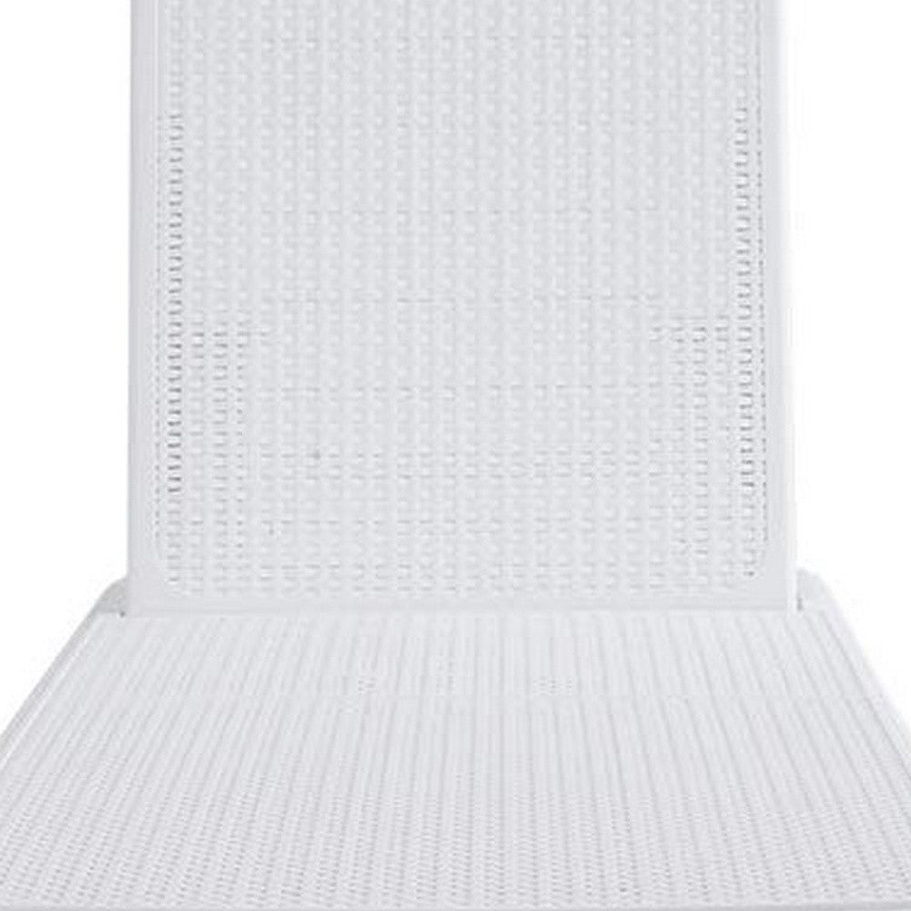 75" White Heavy Duty Plastic Outdoor Stacking Chaise Lounge