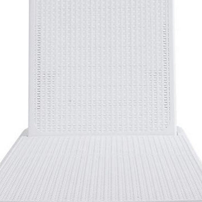 75" White Heavy Duty Plastic Outdoor Stacking Chaise Lounge
