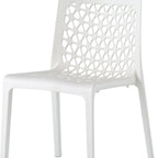 Set of Two White Heavy Duty Plastic Outdoor Stacking Dining Chairs
