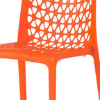 Set of Two Orange Heavy Duty Plastic Outdoor Stacking Dining Chairs