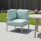 31" Sea Green Heavy Duty Plastic Outdoor Modular with Sea Green Cushion