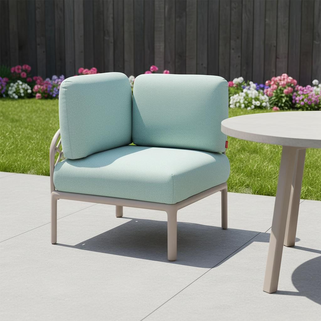 31" Sea Green Heavy Duty Plastic Outdoor Modular with Sea Green Cushion
