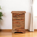 30" Natural Solid Wood Three Drawers Filing Cabinet