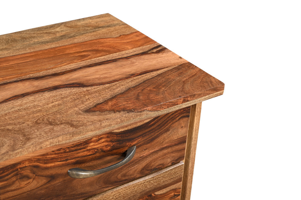 30" Natural Solid Wood Three Drawers Filing Cabinet