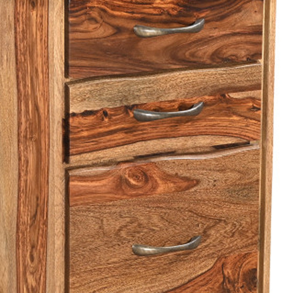 30" Natural Solid Wood Three Drawers Filing Cabinet