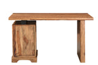 54" Brown Live Edge Solid Wood Writing Desk With Three Drawers