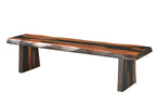 75" Brown Solid Wood Live Edge Dining Bench