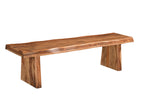 68" Brown Solid Wood Live Edge Dining Bench
