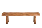 68" Brown Solid Wood Live Edge Dining Bench