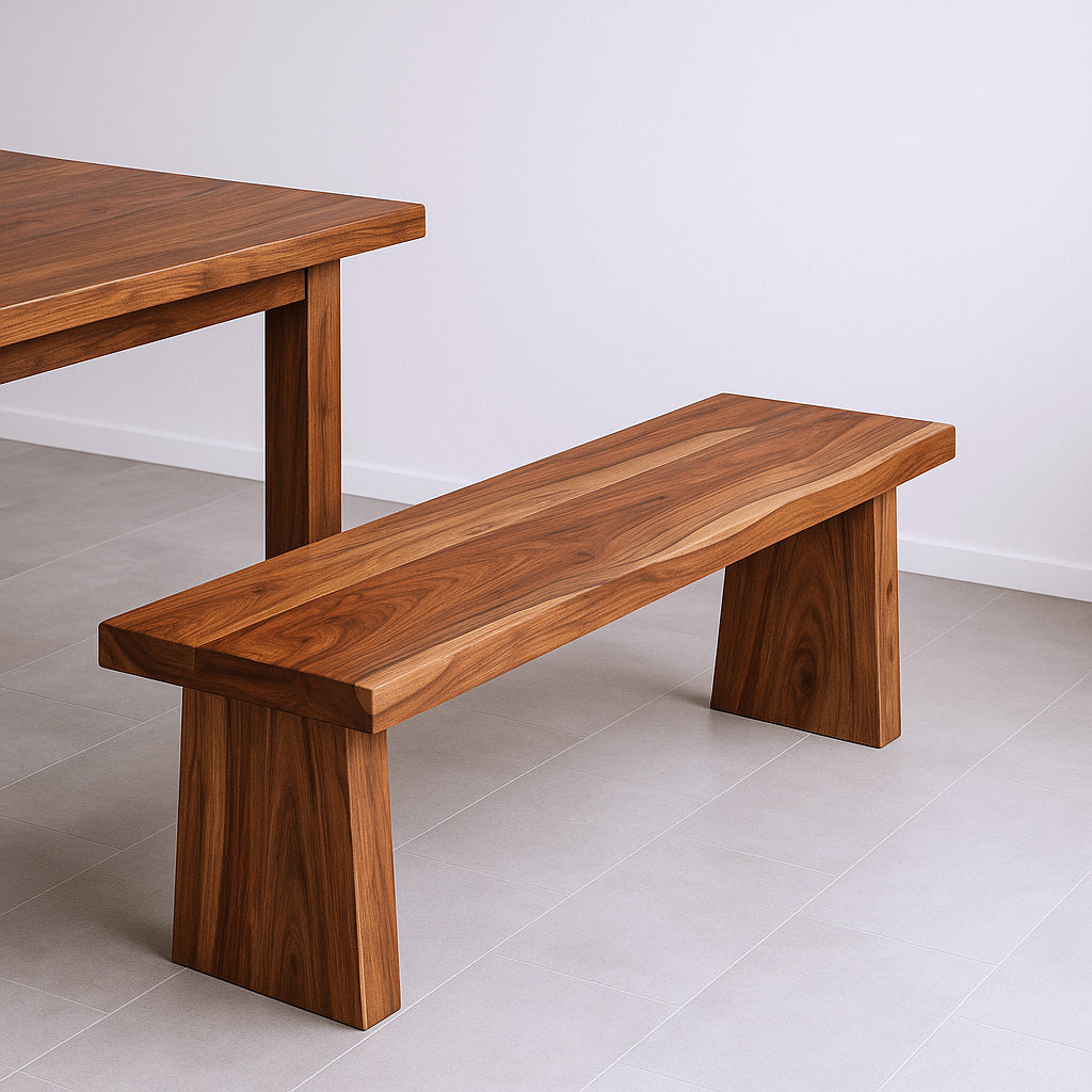 75" Brown Solid Wood Live Edge Dining Bench