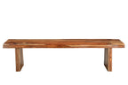 75" Brown Solid Wood Live Edge Dining Bench