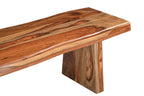 75" Brown Solid Wood Live Edge Dining Bench