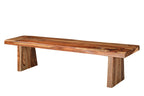 75" Brown Solid Wood Live Edge Dining Bench