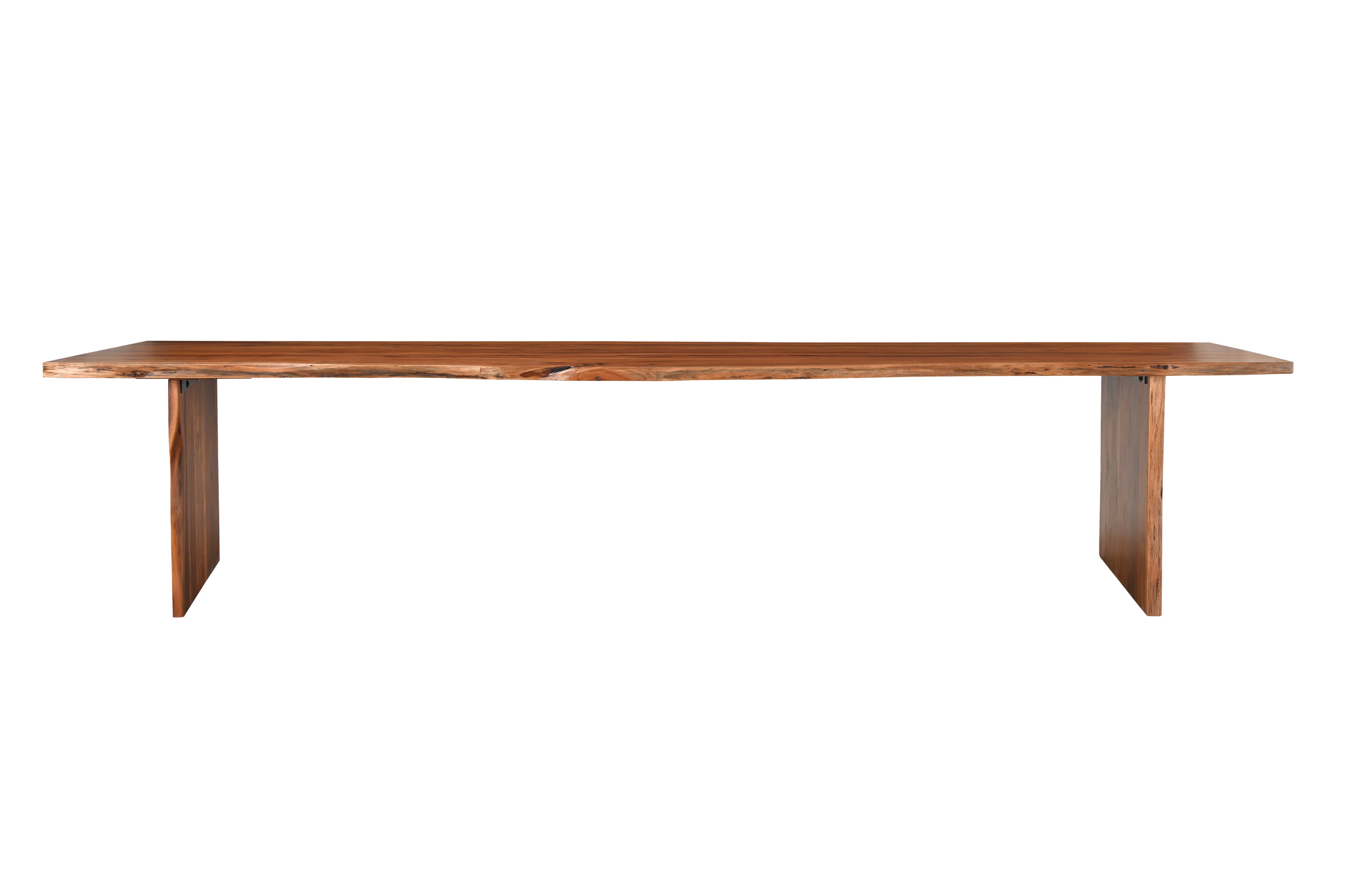 60" Brown Solid Wood Live Edge Dining Bench