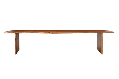 60" Brown Solid Wood Live Edge Dining Bench