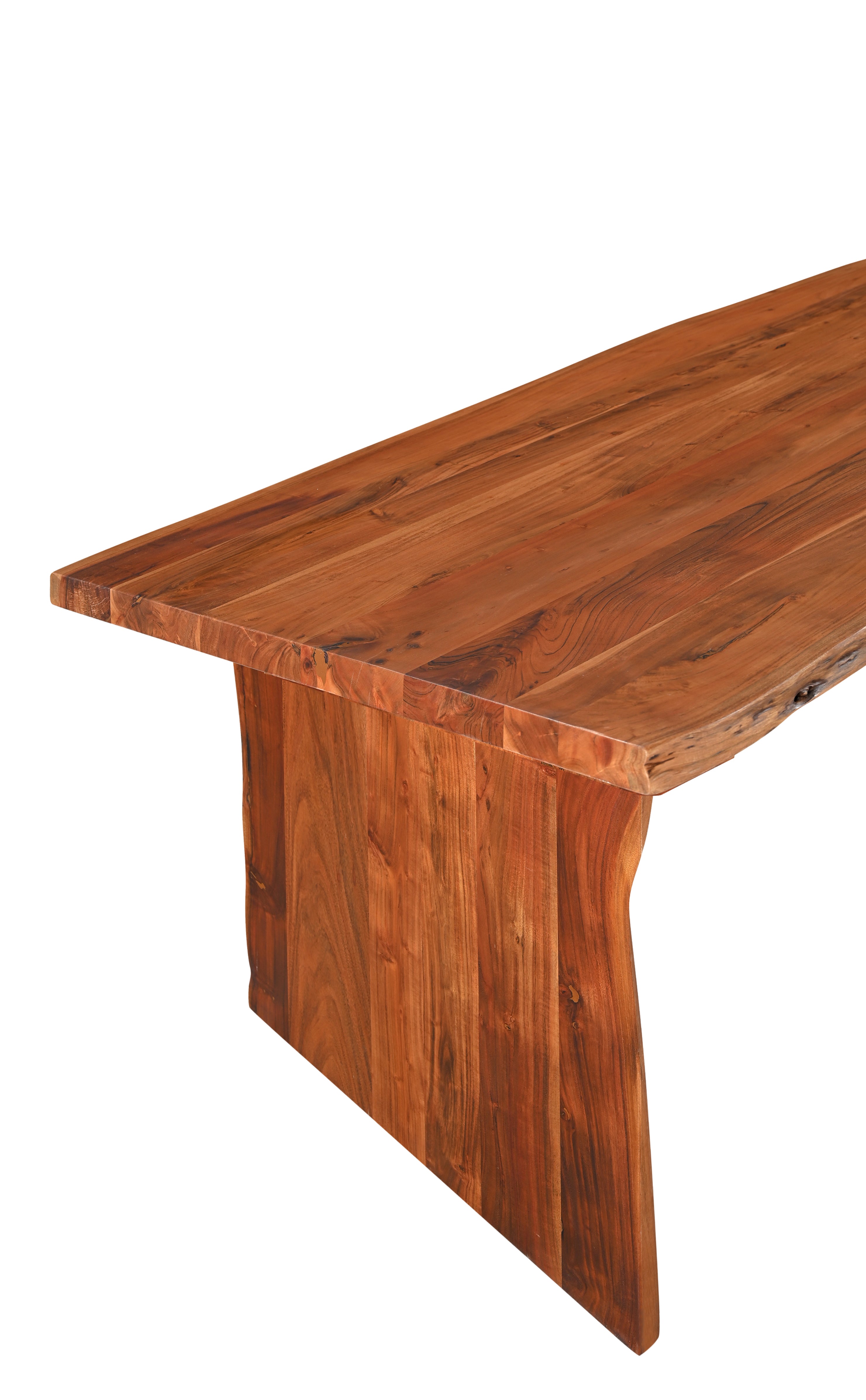 60" Brown Solid Wood Live Edge Dining Bench