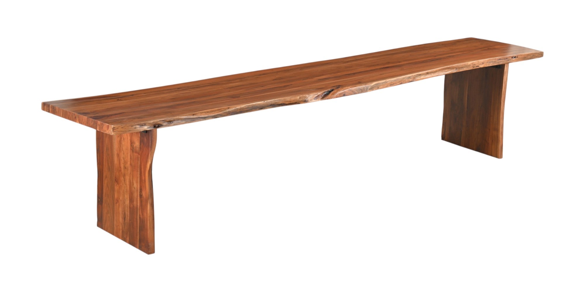 60" Brown Solid Wood Live Edge Dining Bench