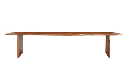 60" Brown Solid Wood Live Edge Dining Bench