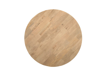 24" Natural Solid Wood Round Cross Leg End Table