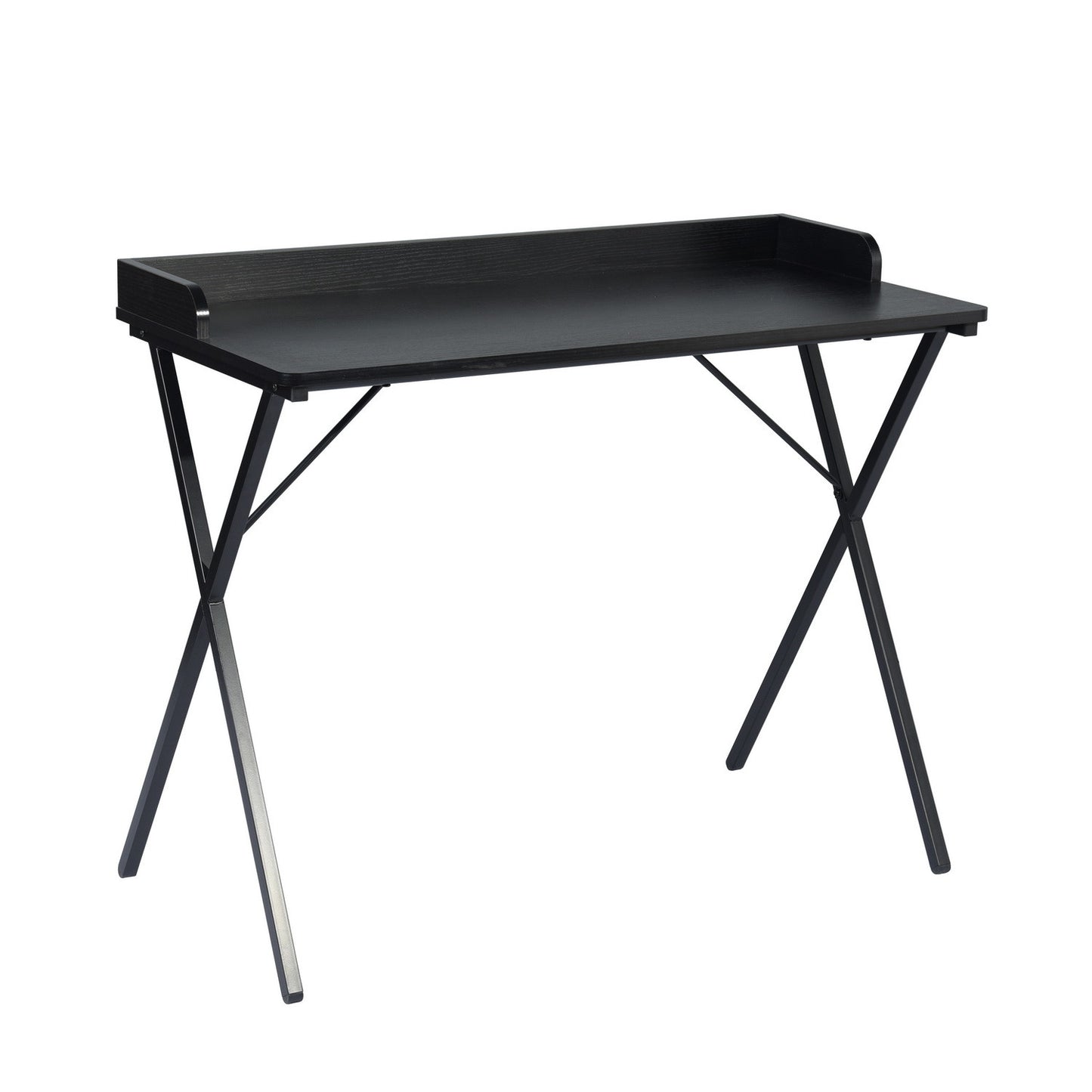 39" Black Wood and Metal X-Shape Computer Desk