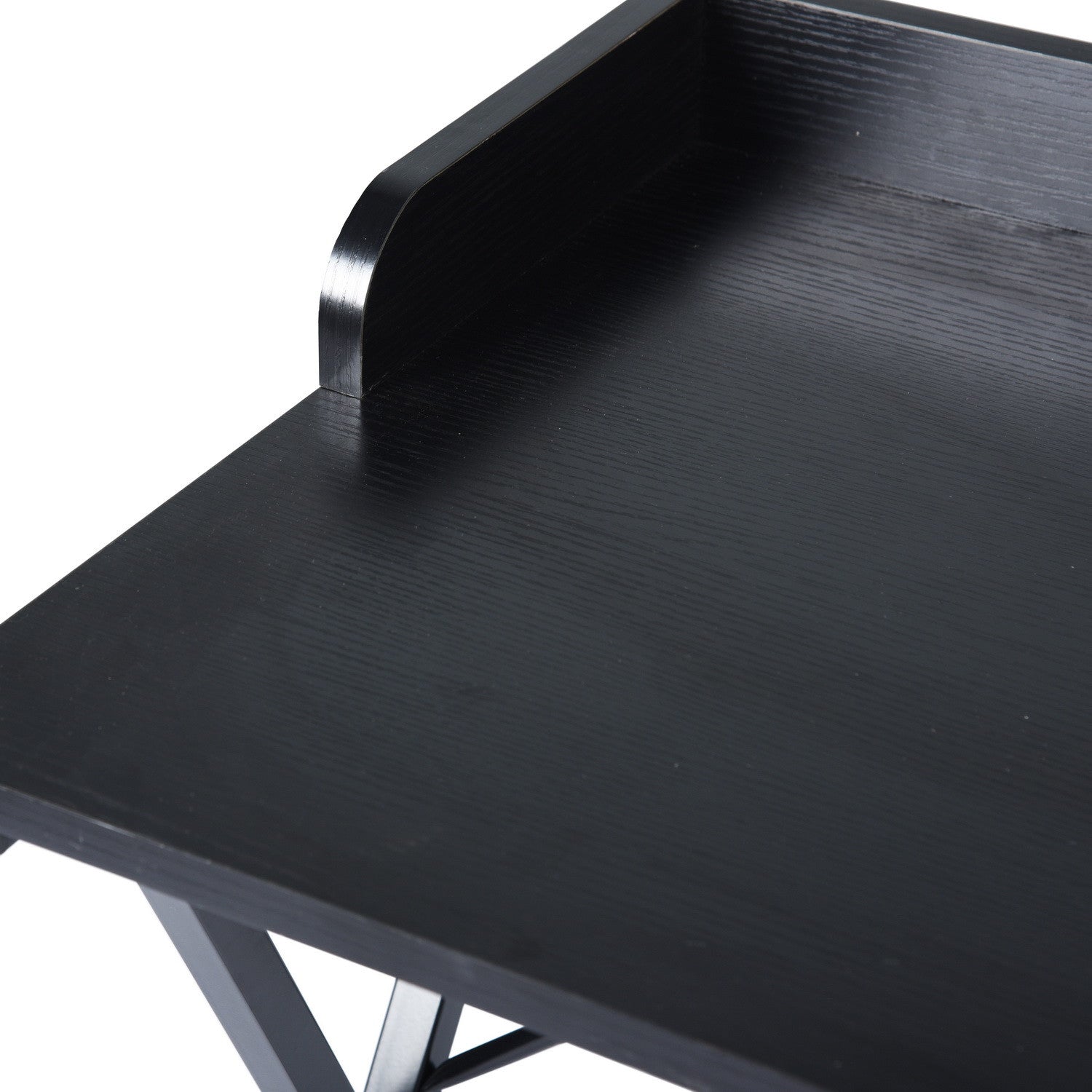 39" Black Wood and Metal X-Shape Computer Desk