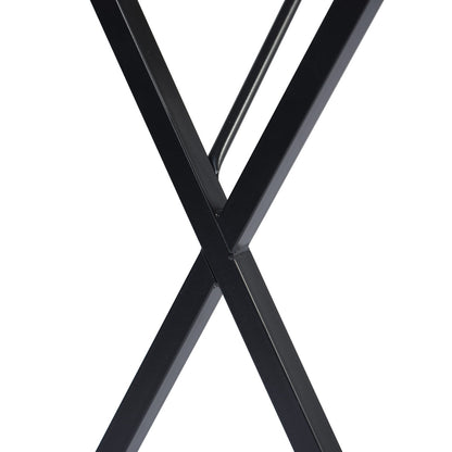 39" Black Wood and Metal X-Shape Computer Desk