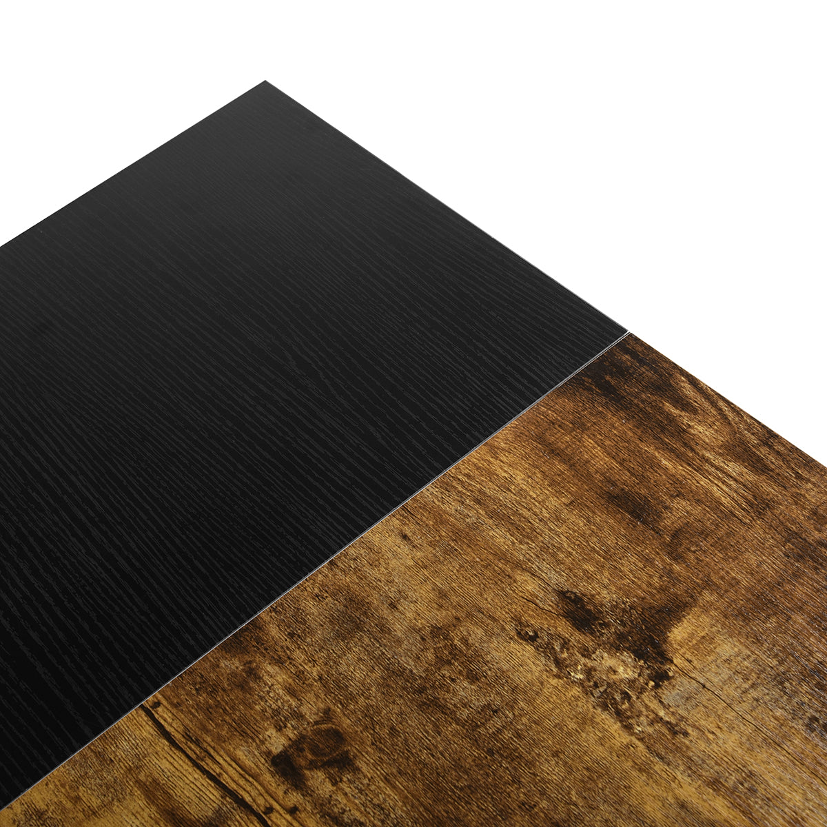 43" Brown and Black Wood and Metal H-Shape Computer Desk