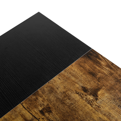 43" Brown and Black Wood and Metal H-Shape Computer Desk